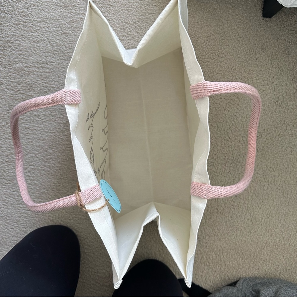 Cynthia Rowley Cream Tote with Pink Handles - Picture 3 of 3